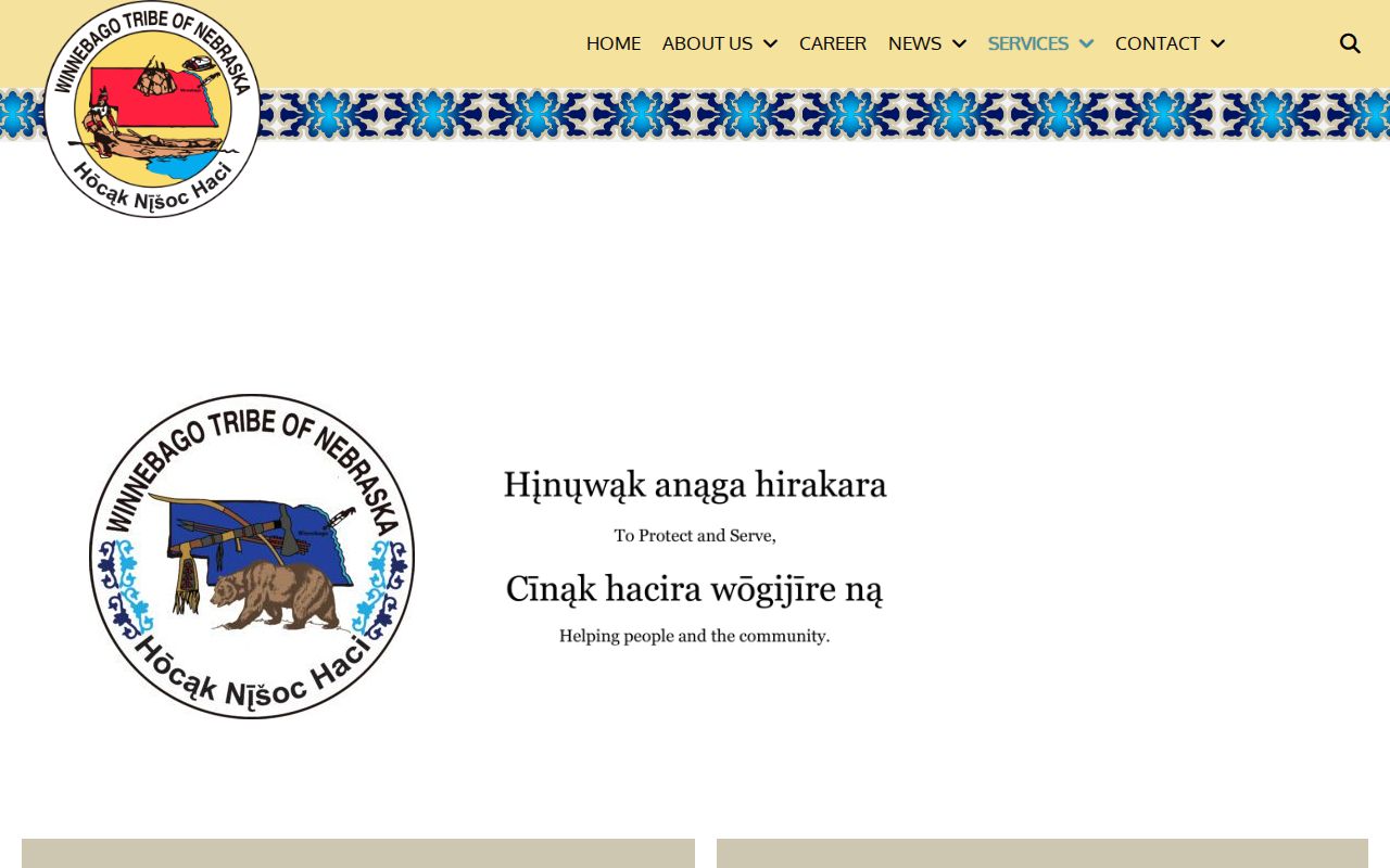 Winnebago booking records contact on the official tribal police page